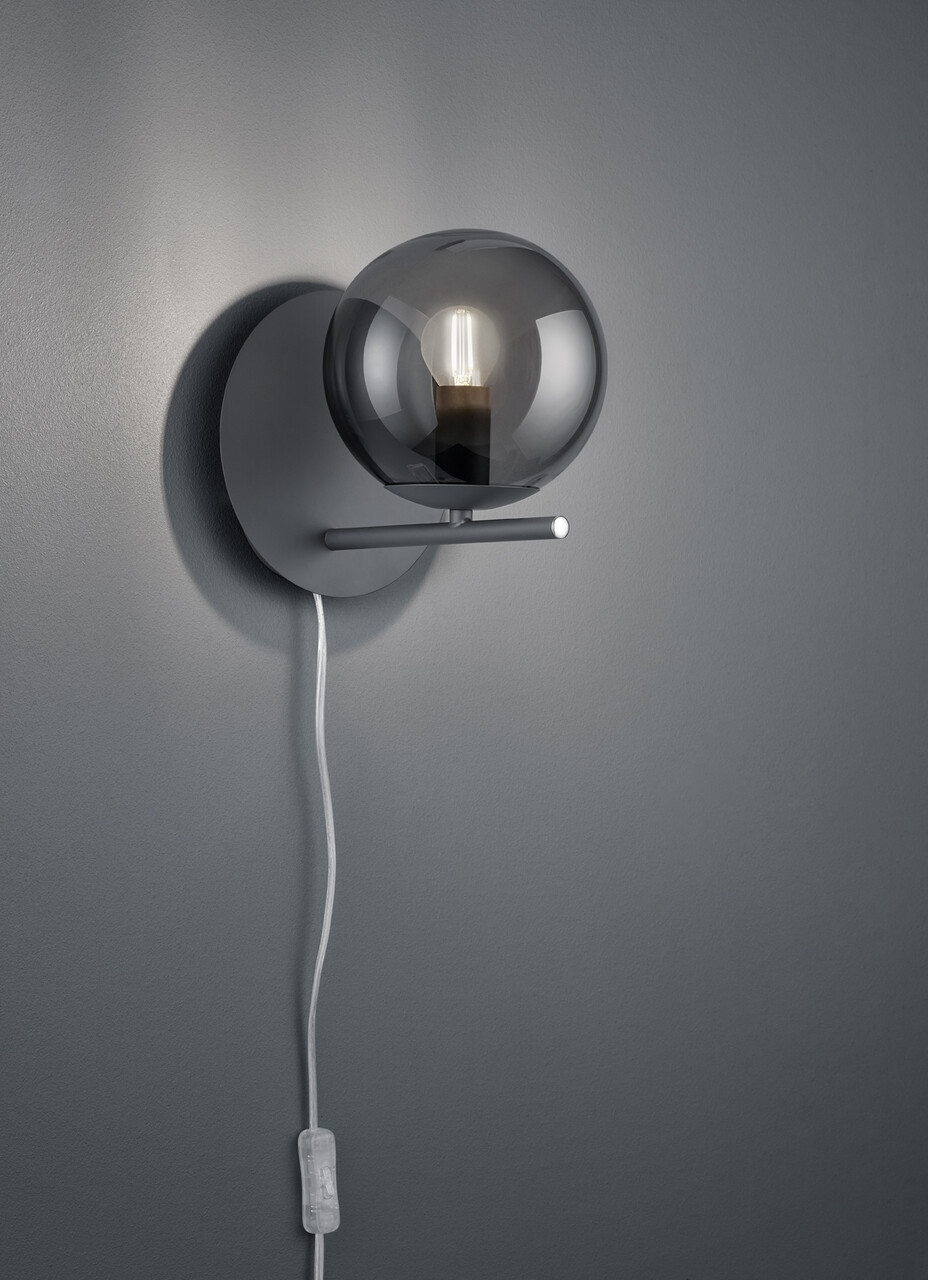 Aplica de perete Pure, TRIO, 18x20.6 cm, 28W, 1x E14, metal, antracit - imagine 5